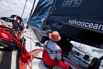 PUMA Ocean Racing powered by BERG, Ryan Godfrey during leg 3 of the Volvo Ocean Race 2011-12, from Abu Dhabi, UAE to Sanya, China. 